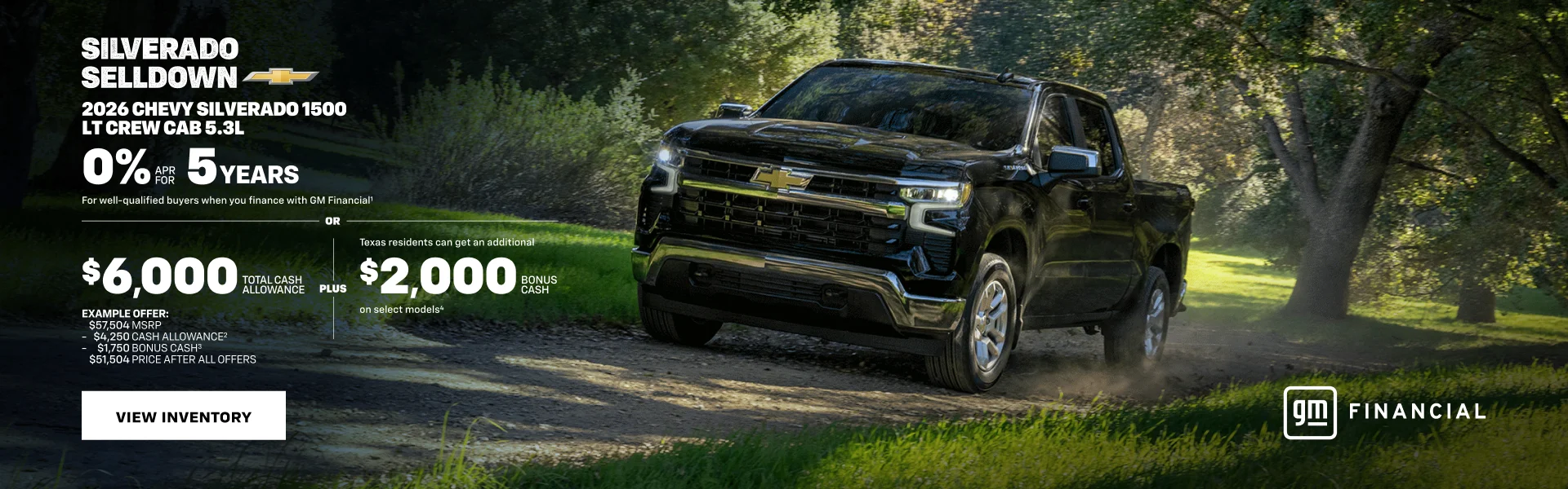 2026 Chevy Silverado 1500 LT Crew Cab 5.3L. 0% APR for 5 years For well-qualified buyers when you...